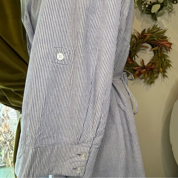 Pure Energy Blue & White Striped Tunic – Cottagecore Peasant Blouse Size 2 - Picture 6 of 9